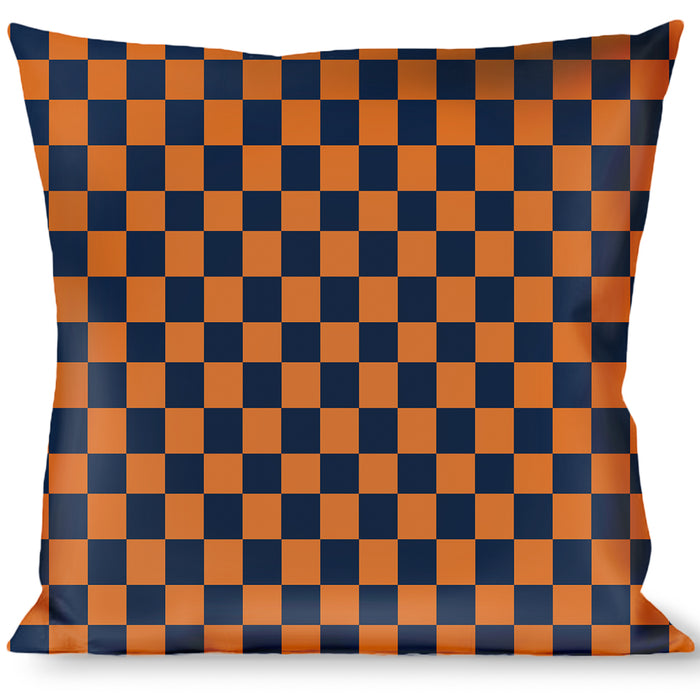 Buckle-Down Throw Pillow - Checker Orange/Dark Blue Throw Pillows Buckle-Down   