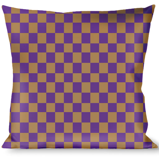 Buckle-Down Throw Pillow - Checker Purple/Gold Throw Pillows Buckle-Down   