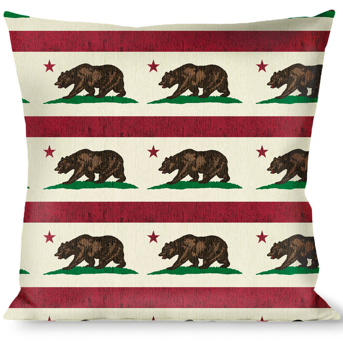 Buckle-Down Throw Pillow - California Flag Weathered White Throw Pillows Buckle-Down   