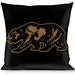 Buckle-Down Throw Pillow - California Grizzly Bear Outline Black/Brown Throw Pillows Buckle-Down   