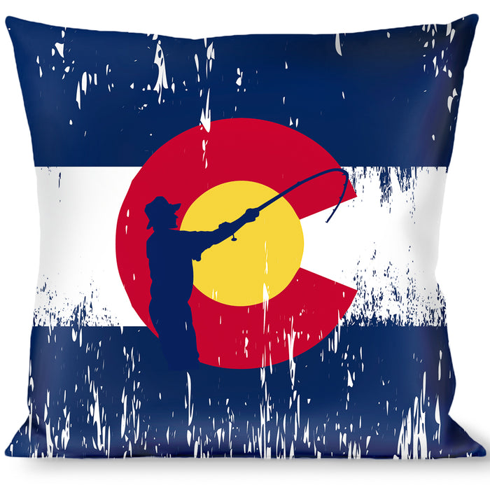 Buckle-Down Throw Pillow - Colorado Flag/Fisher Weathered Throw Pillows Buckle-Down   