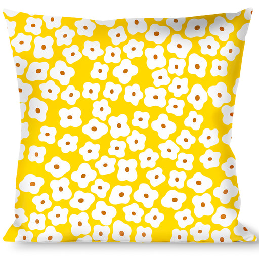 Buckle-Down Throw Pillow - Ditsy Floral Yellow/White/Brown Throw Pillows Buckle-Down   