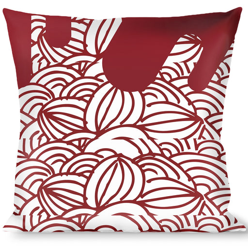 Buckle-Down Throw Pillow - Doodle1/Paint Drips White/Red Throw Pillows Buckle-Down   