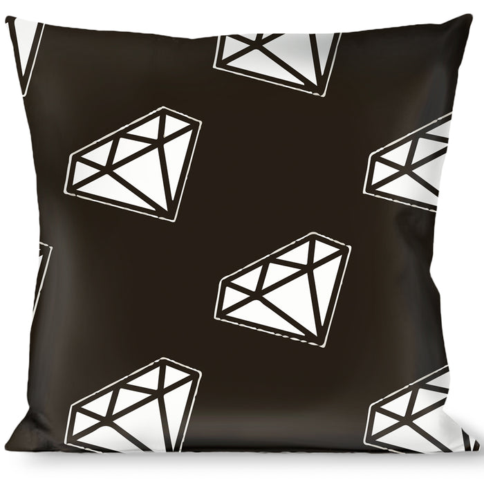 Buckle-Down Throw Pillow - Diamonds Diagonal Black/White Throw Pillows Buckle-Down   