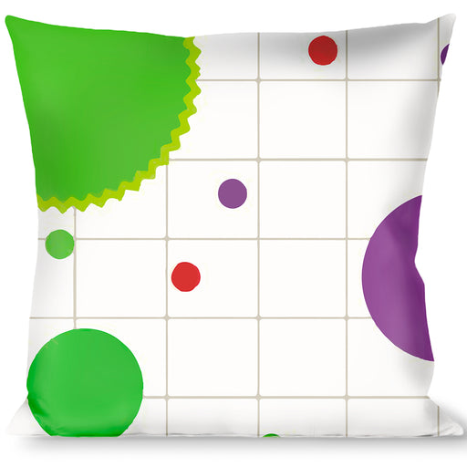 Buckle-Down Throw Pillow - Dots/Grid2 White/Gray/Multi Color Throw Pillows Buckle-Down   