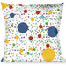 Buckle-Down Throw Pillow - Dots/Grid3 White/Gray/Multi Color Throw Pillows Buckle-Down   