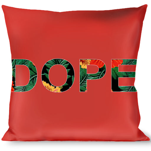 Buckle-Down Throw Pillow - DOPE Red/Black/Tropical Flowers Throw Pillows Buckle-Down   