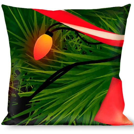 Buckle-Down Throw Pillow - Decorated Tree2 w/Bows/Lights/Candy Canes Throw Pillows Buckle-Down   