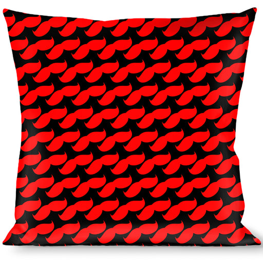 Buckle-Down Throw Pillow - Mustache Monogram Black/Red Throw Pillows Buckle-Down   
