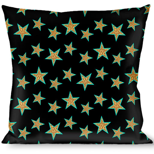 Buckle-Down Throw Pillow - Multi Stars Black/Leopard/Baby Blue Outline Throw Pillows Buckle-Down   
