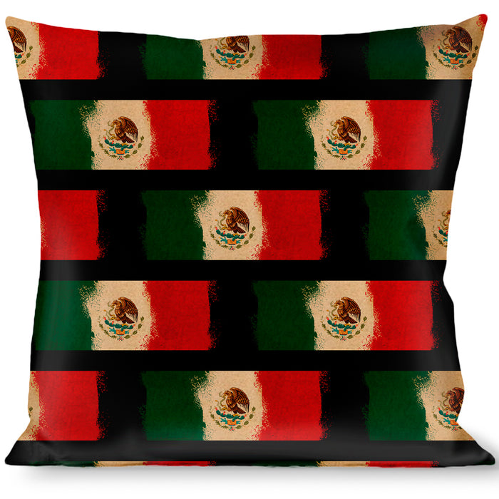 Buckle-Down Throw Pillow - Mexico Flag Distressed Throw Pillows Buckle-Down   