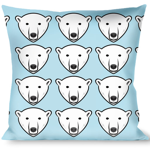 Buckle-Down Throw Pillow - Polar Bear Repeat Baby Blue Throw Pillows Buckle-Down   