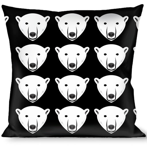 Buckle-Down Throw Pillow - Polar Bear Repeat Black Throw Pillows Buckle-Down   