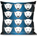 Buckle-Down Throw Pillow - Polar Bear Repeat Black/Blue Fade Throw Pillows Buckle-Down   