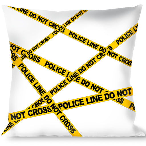 Buckle-Down Throw Pillow - Police Line White/Yellow Throw Pillows Buckle-Down   