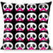 Buckle-Down Throw Pillow - Panda Face w/Pink Mustache Throw Pillows Buckle-Down   
