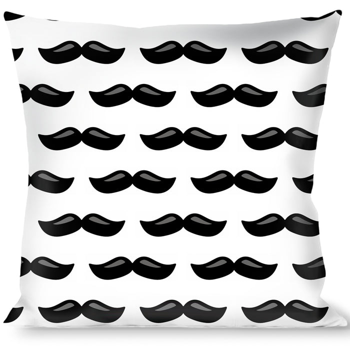 Buckle-Down Throw Pillow - Plastic Mustache White/Black Throw Pillows Buckle-Down   