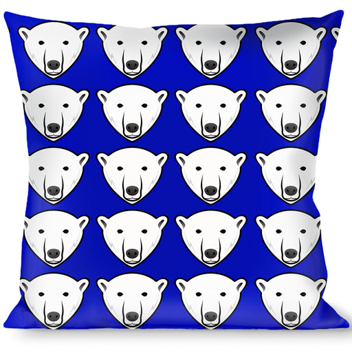 Buckle-Down Throw Pillow - Polar Bear w/Mustache Royal Throw Pillows Buckle-Down   