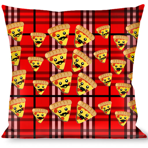 Buckle-Down Throw Pillow - Pizza Man Plaid Red Throw Pillows Buckle-Down   
