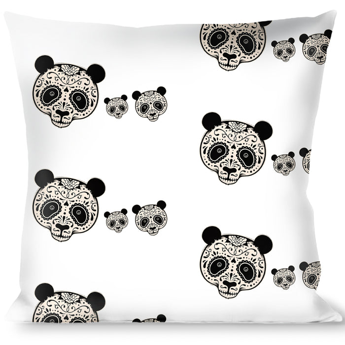 Buckle-Down Throw Pillow - Panda Bear Sugar Skull C/U Scattered Black/Cream Throw Pillows Buckle-Down   