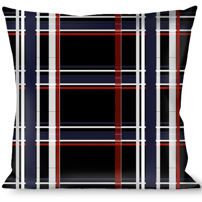 Buckle-Down Throw Pillow - Plaid Black/Red/White/Blue Throw Pillows Buckle-Down   