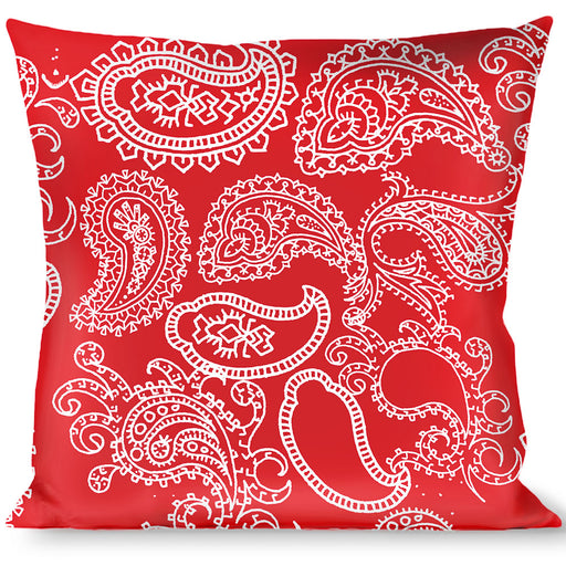 Buckle-Down Throw Pillow - Paisley Red/White Throw Pillows Buckle-Down   