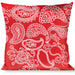 Buckle-Down Throw Pillow - Paisley Red/White Throw Pillows Buckle-Down   