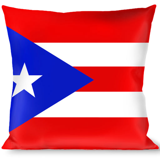 Buckle-Down Throw Pillow - Puerto Rico Flag Repeat/Black Throw Pillows Buckle-Down   
