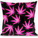 Buckle-Down Throw Pillow - Pot Leaves Scattered Black/Pink Throw Pillows Buckle-Down   