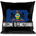 Buckle-Down Throw Pillow - Pennsylvania Flag Silhouette WELCOME TO PENNSYLVANIA Throw Pillows Buckle-Down   
