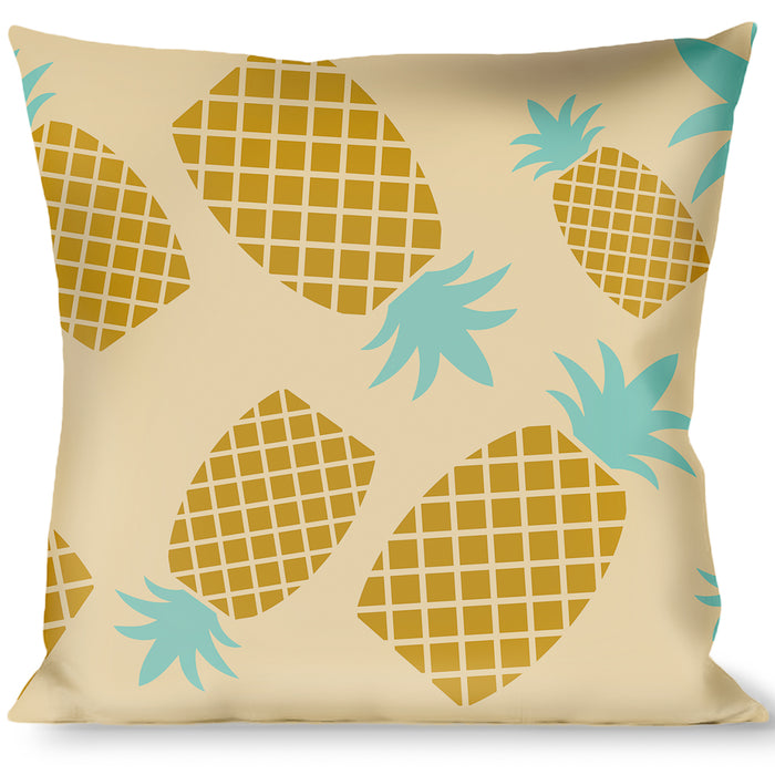 Buckle-Down Throw Pillow - Pineapples Rotating Tan Throw Pillows Buckle-Down   