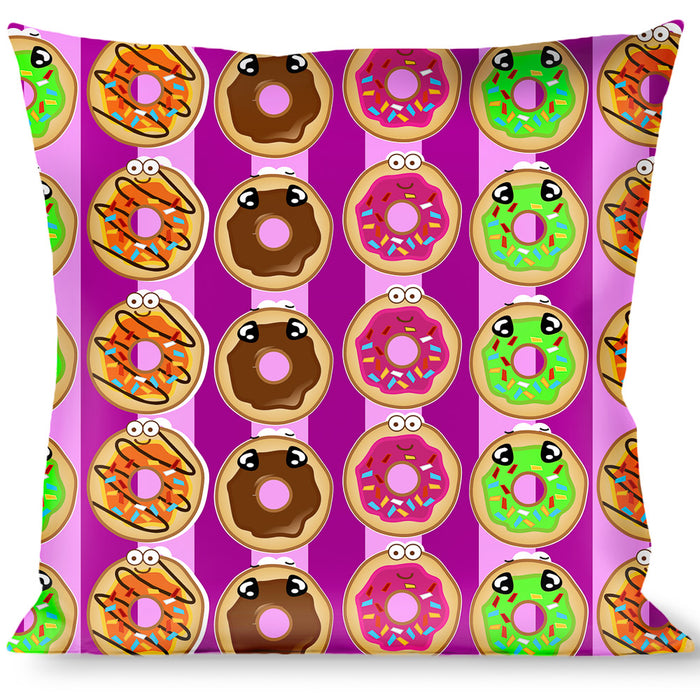Buckle-Down Throw Pillow - Sprinkle Donut Expressions Pink Throw Pillows Buckle-Down   