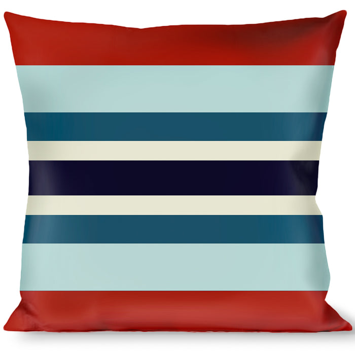 Buckle-Down Throw Pillow - Stripes Red/Blues/White Throw Pillows Buckle-Down   