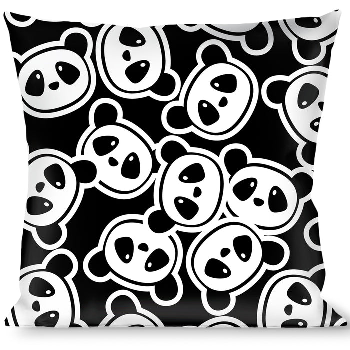 Buckle-Down Throw Pillow - Scattered Panda Bear Cartoon2 Black/White Throw Pillows Buckle-Down   