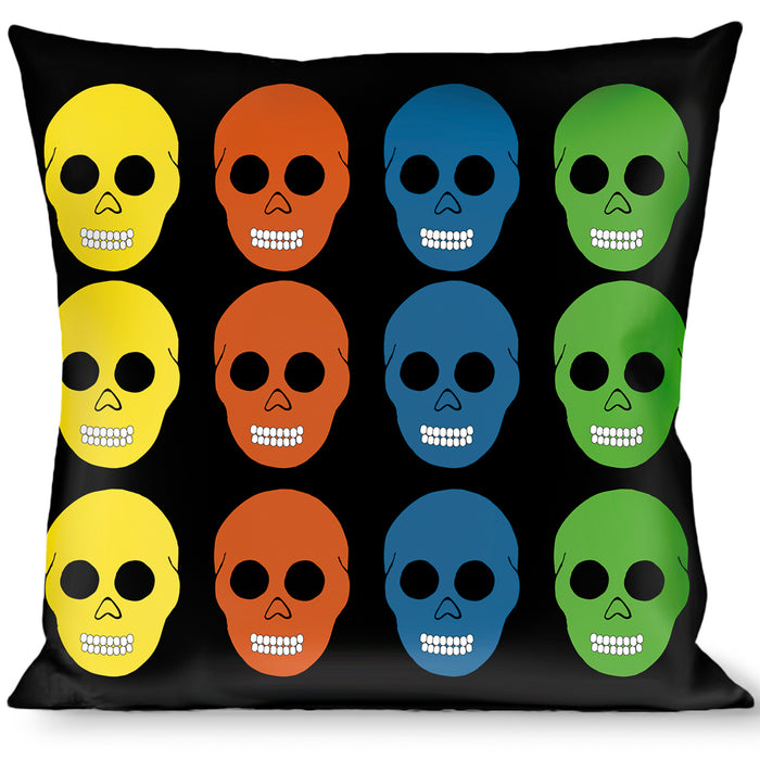 Buckle-Down Throw Pillow - Skulls Black/Multi Color Throw Pillows Buckle-Down   