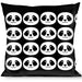 Buckle-Down Throw Pillow - Smiling Panda Face Black/White Throw Pillows Buckle-Down   