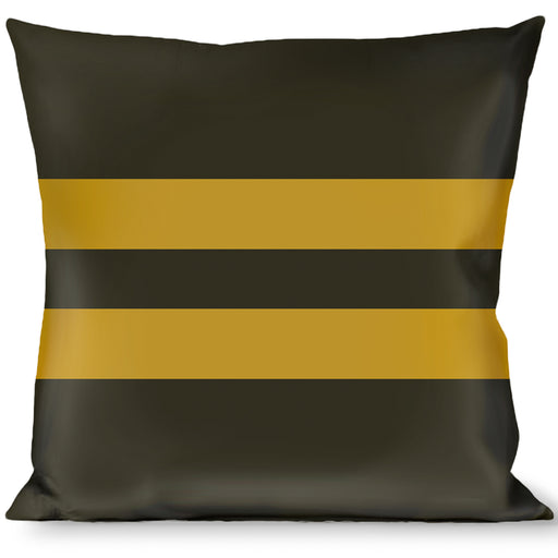 Buckle-Down Throw Pillow - Stripe Black/Gold Throw Pillows Buckle-Down   