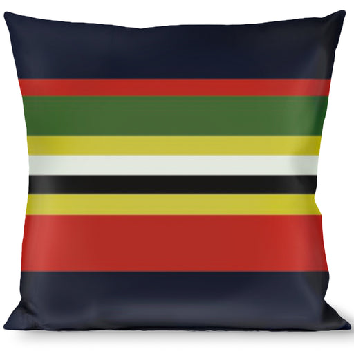 Buckle-Down Throw Pillow - Stripes Navy/Red/Yellow/Black/White/Green Throw Pillows Buckle-Down   