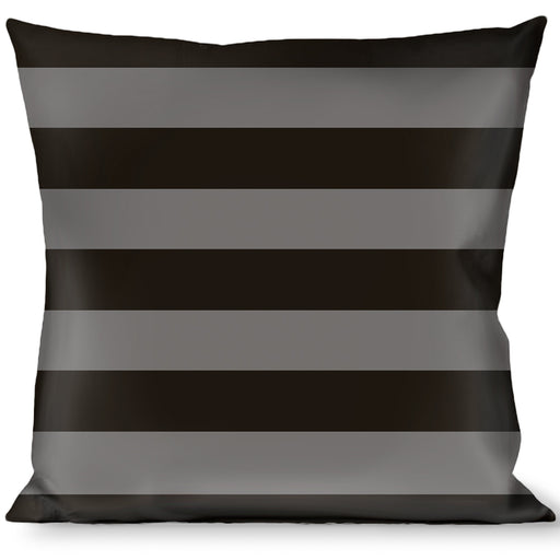 Buckle-Down Throw Pillow - Stripes 3Black/2Gray Throw Pillows Buckle-Down   