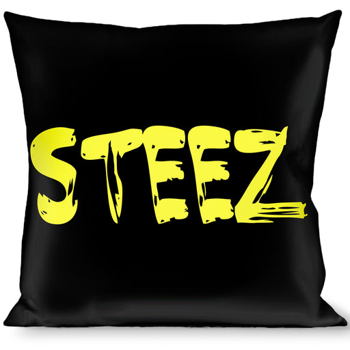 Buckle-Down Throw Pillow - STEEZ Brushed Black/Yellow Throw Pillows Buckle-Down   
