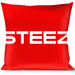 Buckle-Down Throw Pillow - STEEZ Flat Red/White Throw Pillows Buckle-Down   