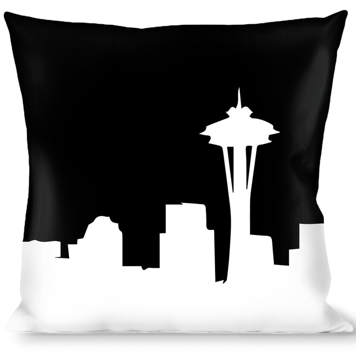 Buckle-Down Throw Pillow - Seattle Solid Skyline Black/White Throw Pillows Buckle-Down   