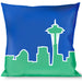 Buckle-Down Throw Pillow - Seattle Skyline Blue/Green Throw Pillows Buckle-Down   