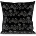 Buckle-Down Throw Pillow - Skulls Stacked Weathered Black/Gray Throw Pillows Buckle-Down   