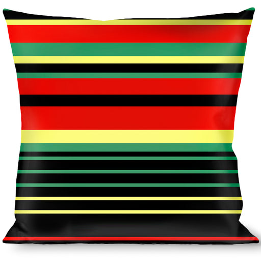 Buckle-Down Throw Pillow - Stripe Transitions Black/Red/Green/Yelow Throw Pillows Buckle-Down   