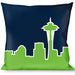 Buckle-Down Throw Pillow - Seattle Skyline Navy/Lime Green Throw Pillows Buckle-Down   