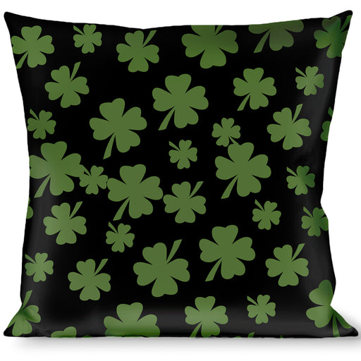 Buckle-Down Throw Pillow - St. Pat's Clovers Scattered Black/Green Throw Pillows Buckle-Down   