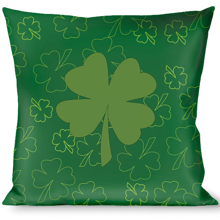 Buckle-Down Throw Pillow - St. Pat's Clovers Scattered2 Outline/Solid Greens Throw Pillows Buckle-Down   