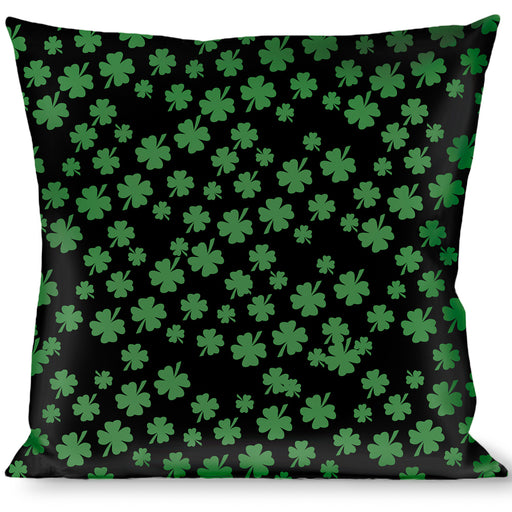 Buckle-Down Throw Pillow - St. Pat's Clovers Scattered2 Black/Green Throw Pillows Buckle-Down   