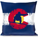 Buckle-Down Throw Pillow - Colorado Flag/Snowboarder Weathered Throw Pillows Buckle-Down   